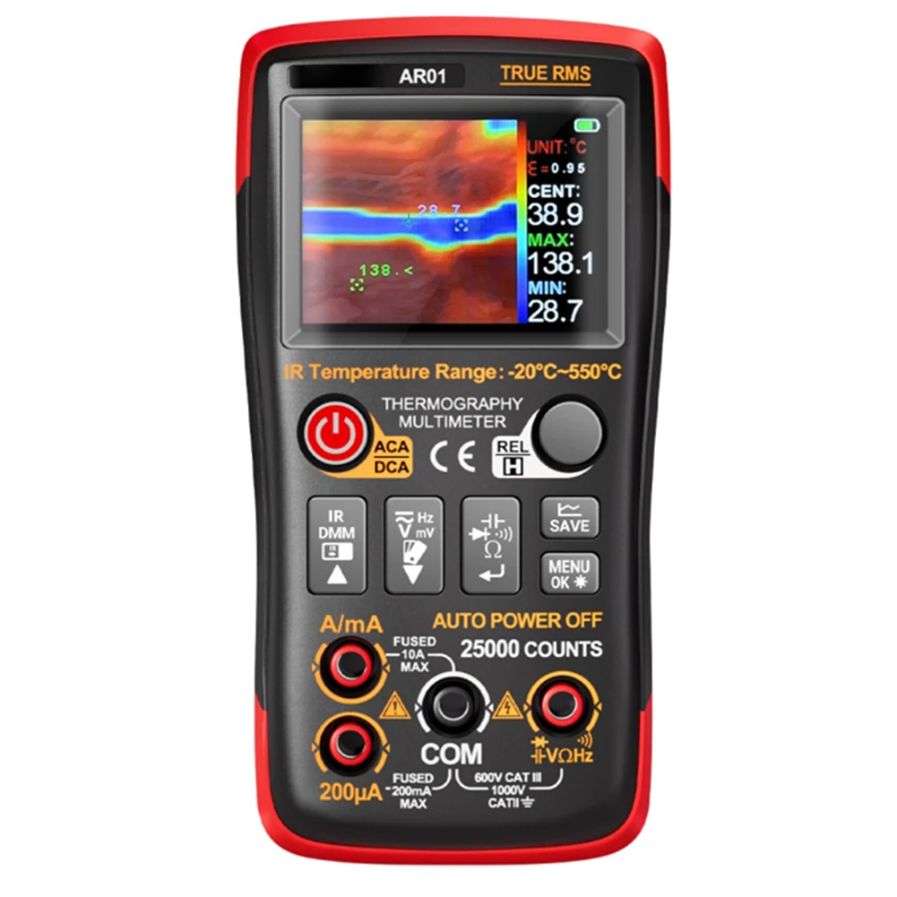 

Current Tester 2 In 1 Multimeter For Electrical Measurements 25,000 Counts Display Compact Size Design Multiple Scene Displays