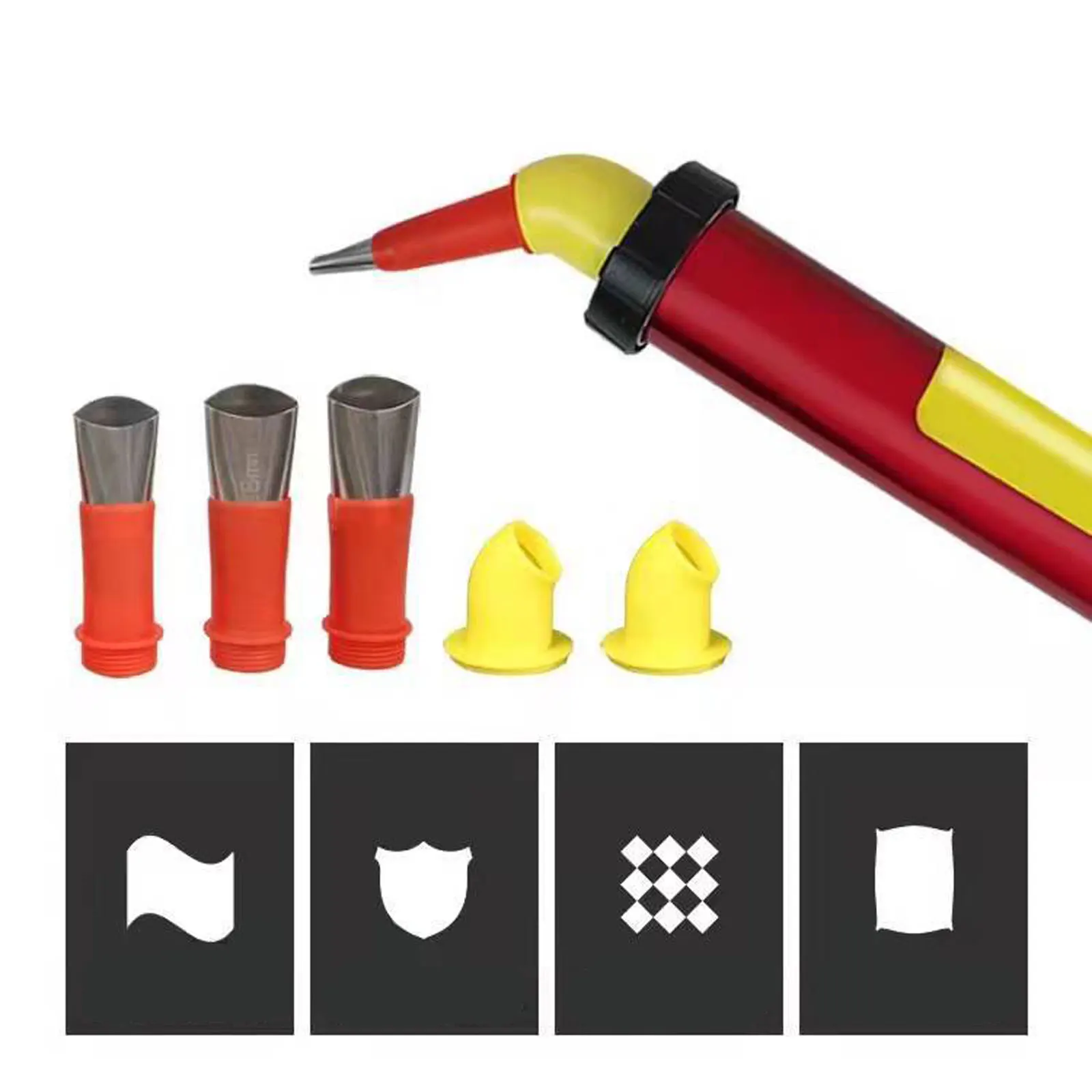 

Caulking Nozzle Set Stainless Steel 6-30mm Caulking Tips Set Reusable Caulking Finisher Kit Sealant Finishing Tool Dropshipping