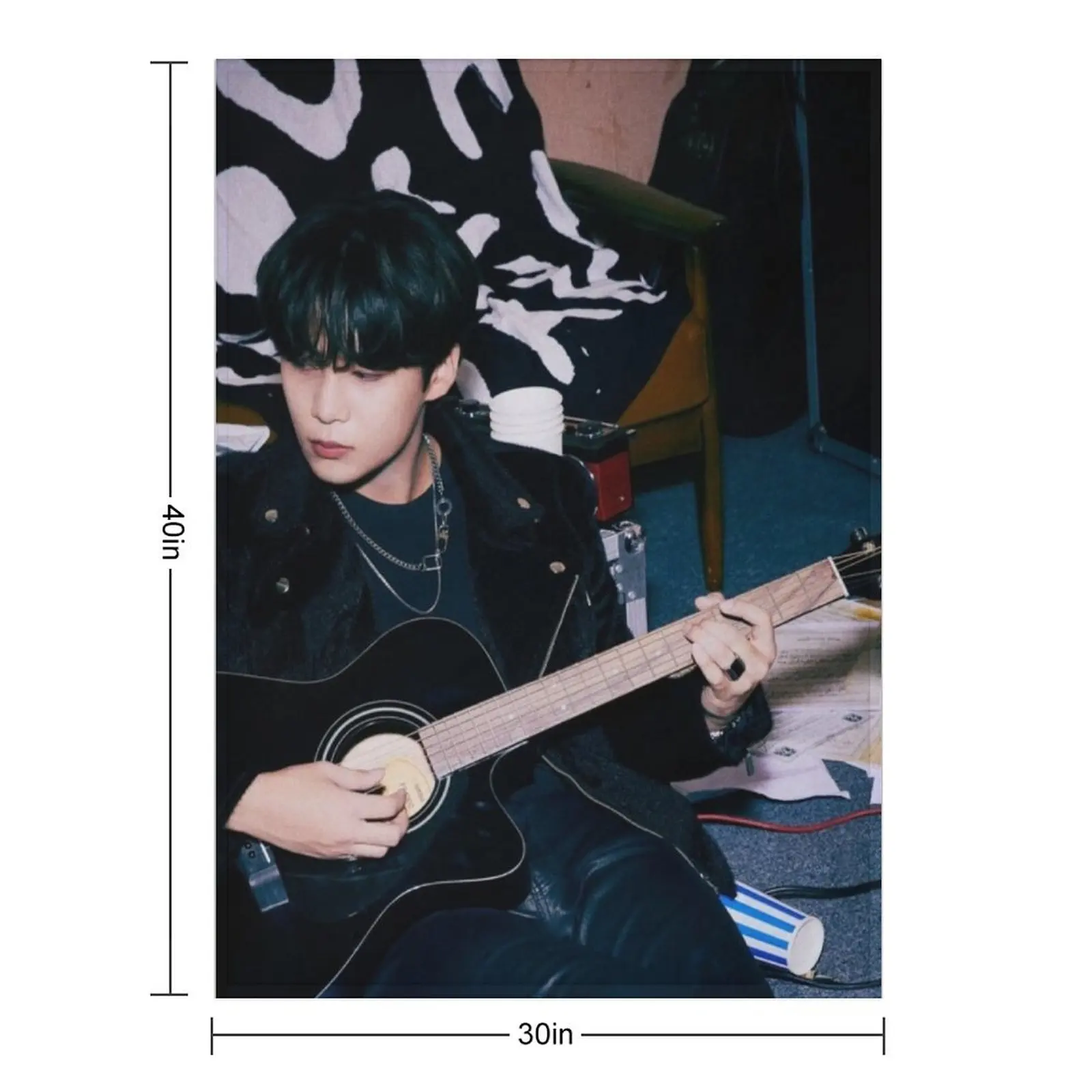 JONGHO ATEEZ - بطانية رمي الصخور للمسرح الخلفي من الكون ريتروس، بطانيات صيفية رفيعة من القطيفة #2