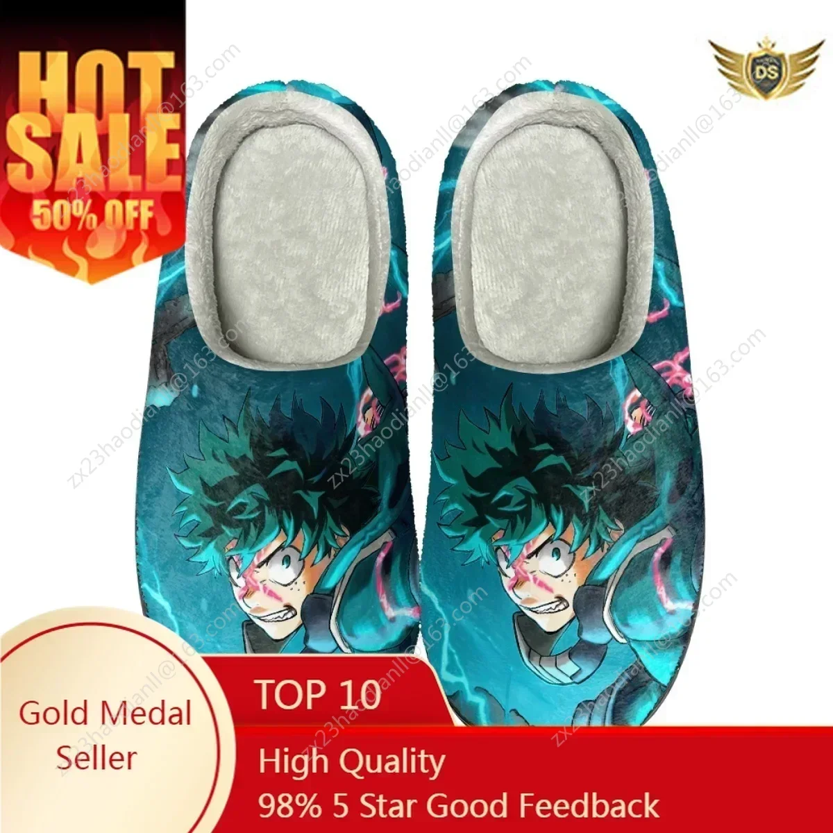 Anime My Hero Academia Design Women Casual Home Slippers Comfortable Couples Home Footwear Autumn Warm Non-slip Cotton Slippers