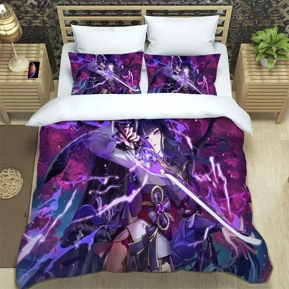 3D Print Anime Genshin Impact Bedding Set Double Twin King Duvet Cover Comforter Pillowcase Boys Girls Adults Bedroom