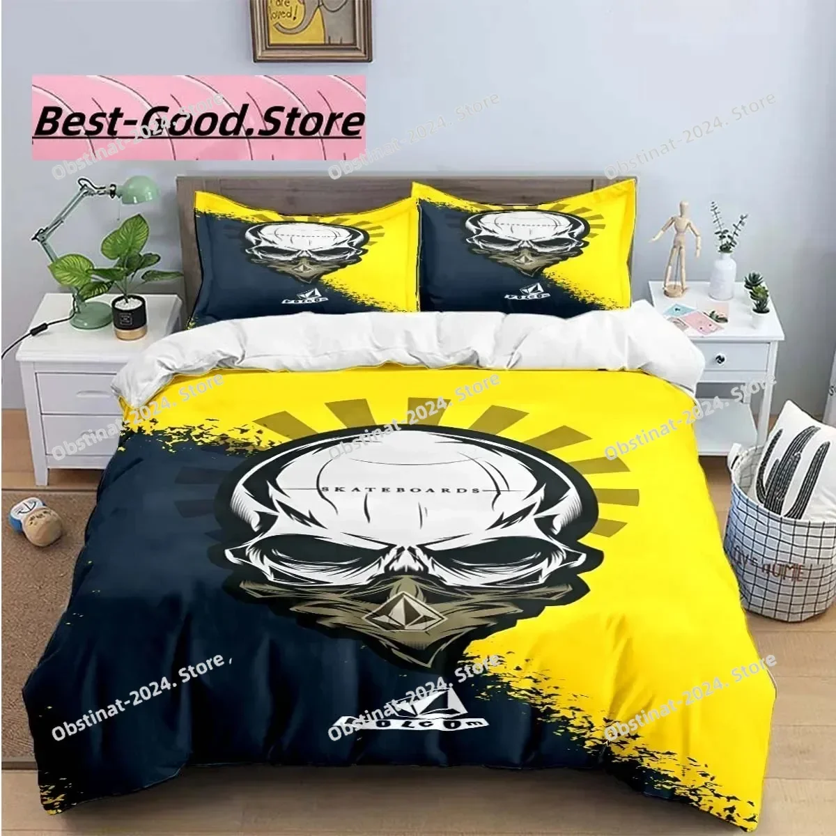 

3D Print Fashion Exquisite V-VOLCOM Bedding Set Boys Girls Twin Queen King Size Duvet Cover Pillowcase Bed boys Adult Bedroom