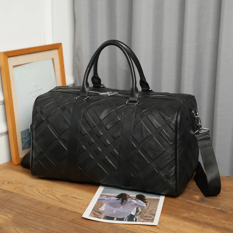 Genuine Messenger Luxury Man Bag Handbag Large Capacity Casual Cowhide High-end Feel Men's Fitness Business Trip Travel Bag