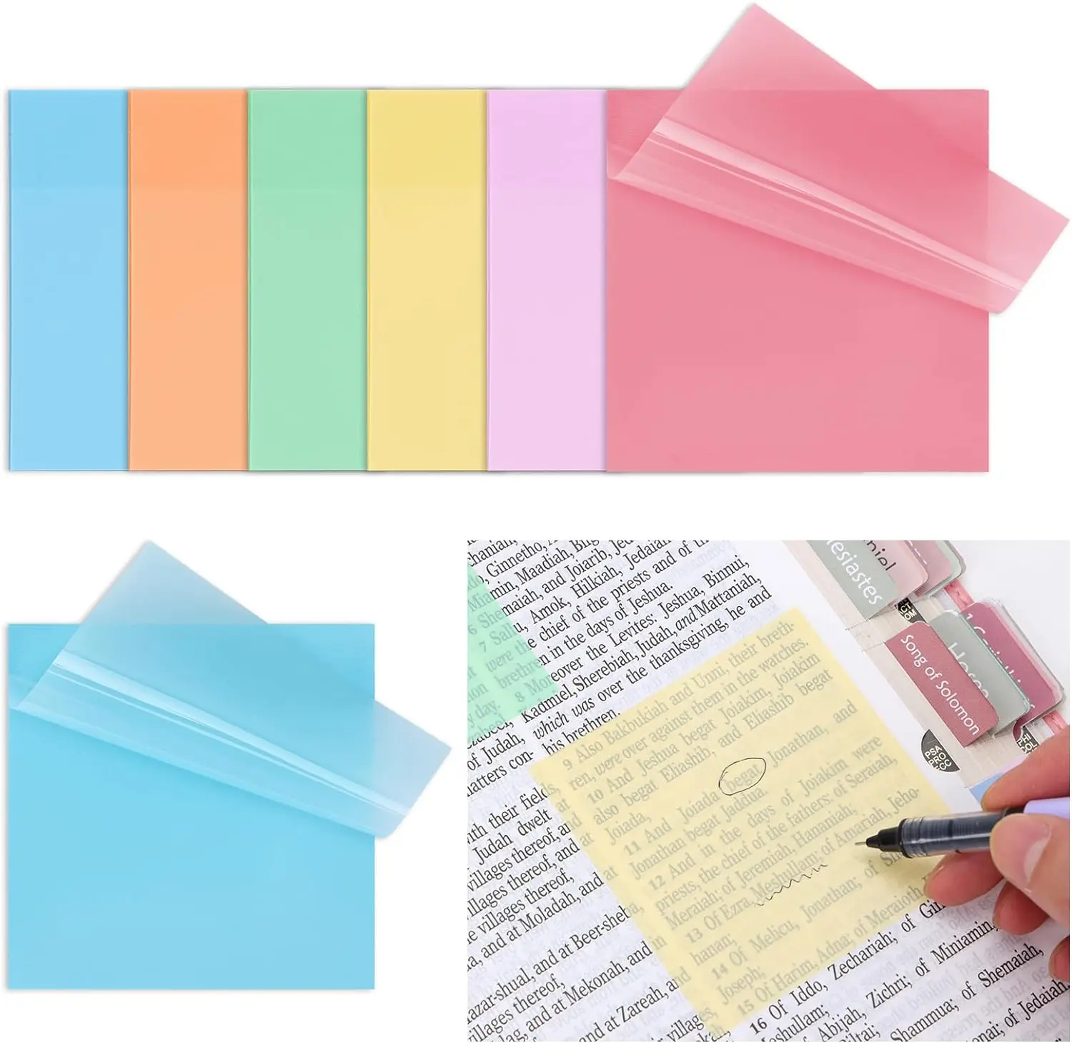 

30 Sheets Creative Transparent PET Waterproof Posted It Sticky Note Pads Notepads Posits for School Stationery Office Supplies