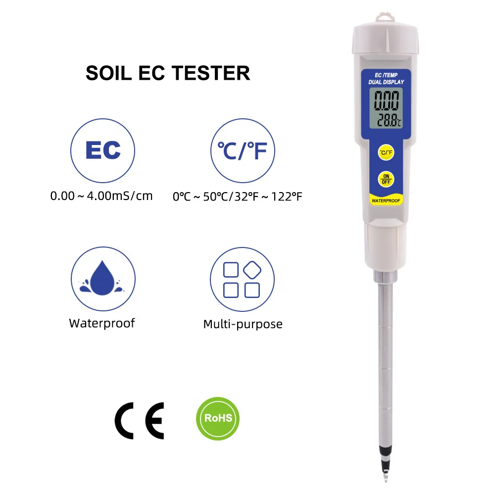 

2-In-1 EC315 Soil EC Meter Salinity Meter Soil Conductivity Meter Hydroponic Planting Instrument