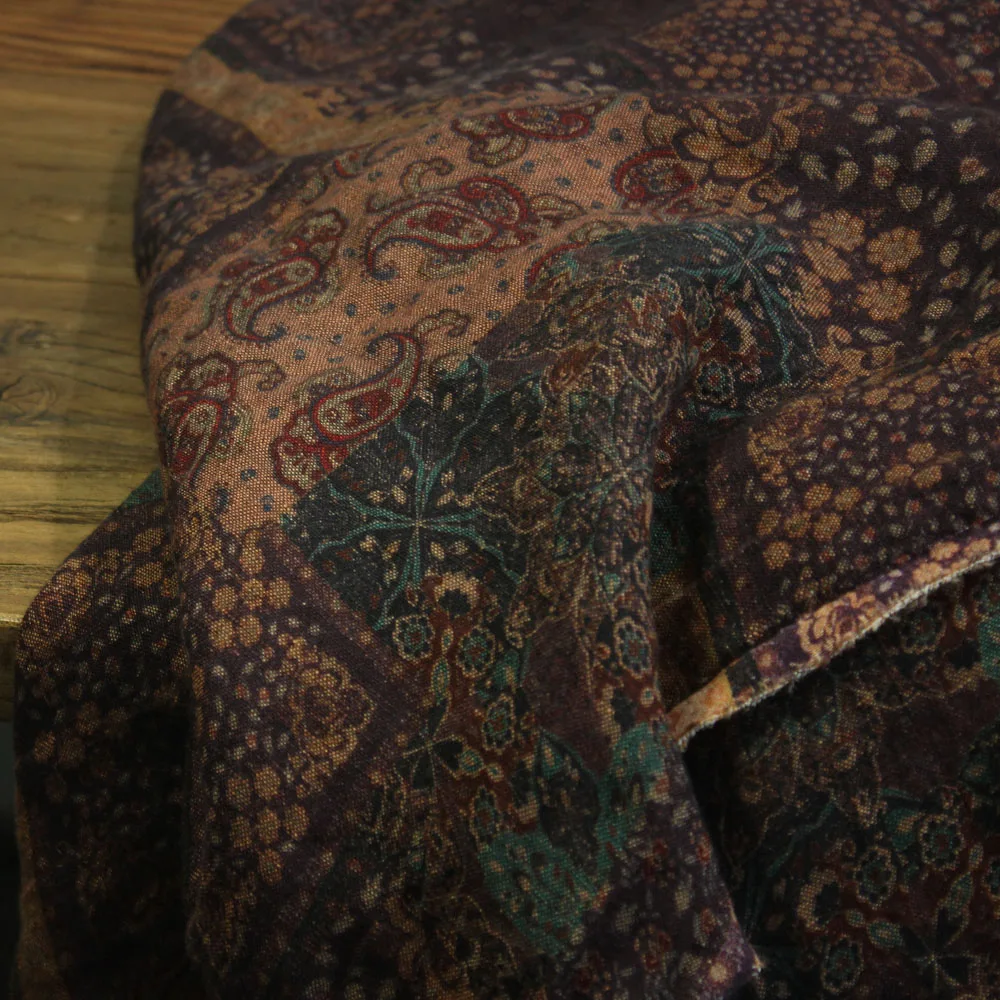 

Vana Home Высококачественная ткань из чистого льна с принтом, ультрамягкая, приятная для кожи, материал для одежды irt Dr Robe, фиолетовая основа