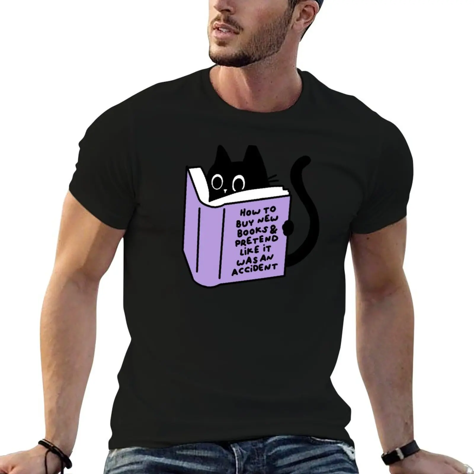 How to buy new books & pretend like it was an accident T-Shirt cute clothes oversized t shirt blue archive mens cotton t shirts