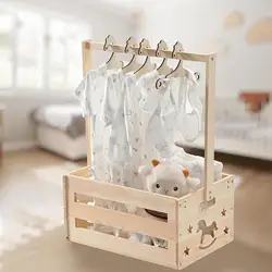 10x Kids Wooden Hangers Children Clothes Hanger Novelty Baby Clothes Hangers Baby Clothes Rack for Tops Mini Closets Shop