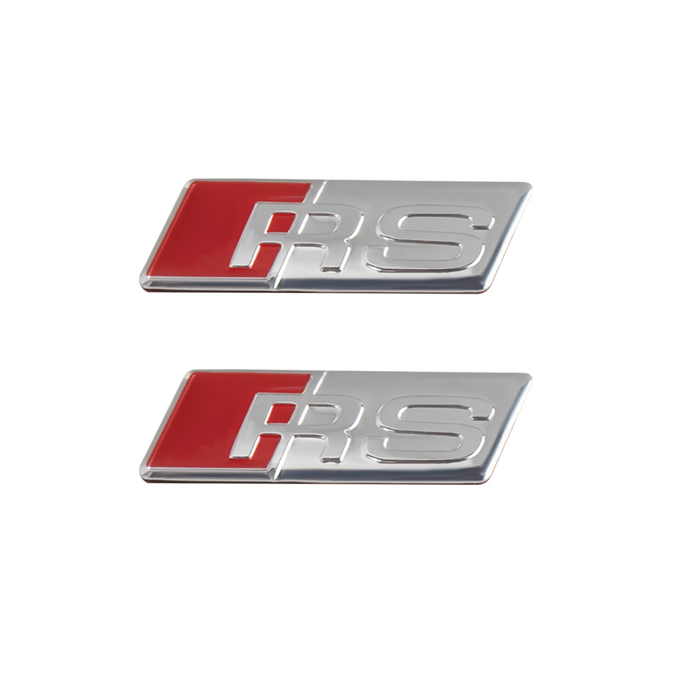 3D Aluminium SLINE RS Badge Auto Stuurwiel Sticker Autoembleem Ventieldop Voor Audi Sline RS5 S3 A3 B8 B6 A5 A6 Q5 RS Q6 TT C4