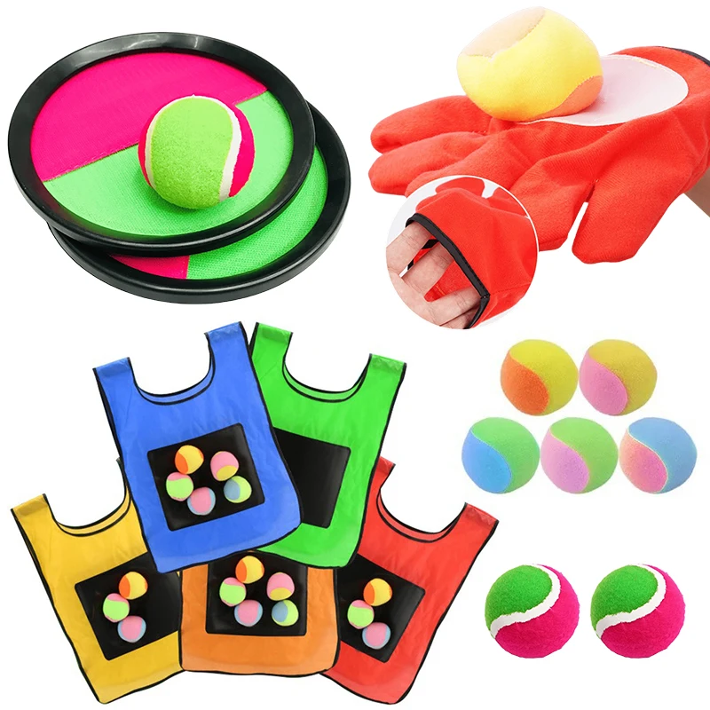 Sticky Ball Game Prop Ball Gloves Vest Target Hard/Soft Ball Catch Throw Interactive Outdoor Exercise Team Building Supplies ZYF