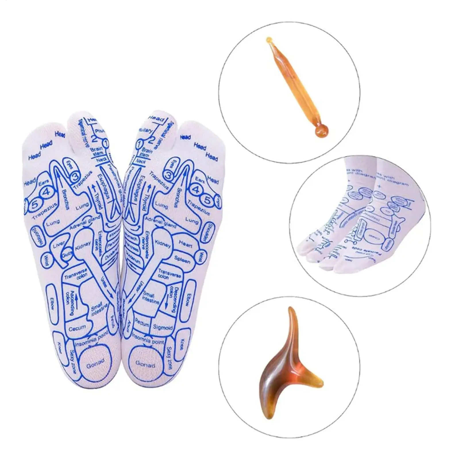 

Foot Massage Socks Set With Pressure Points Foot Acupoint Diagram Socks Meridian Acupoint Reflex Zone Socks For Aches Relief