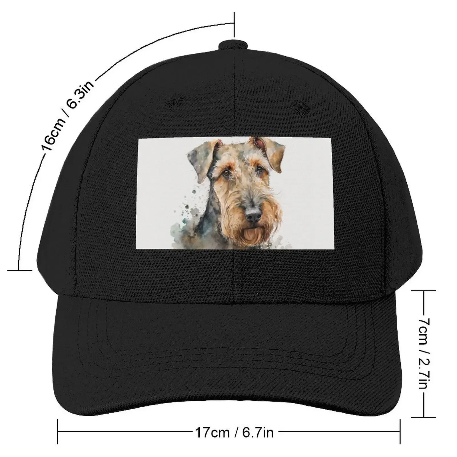 Artistic Watercolor of a Airedale Terrier Dog Baseball Cap New In Hat sun hat Mens Women's