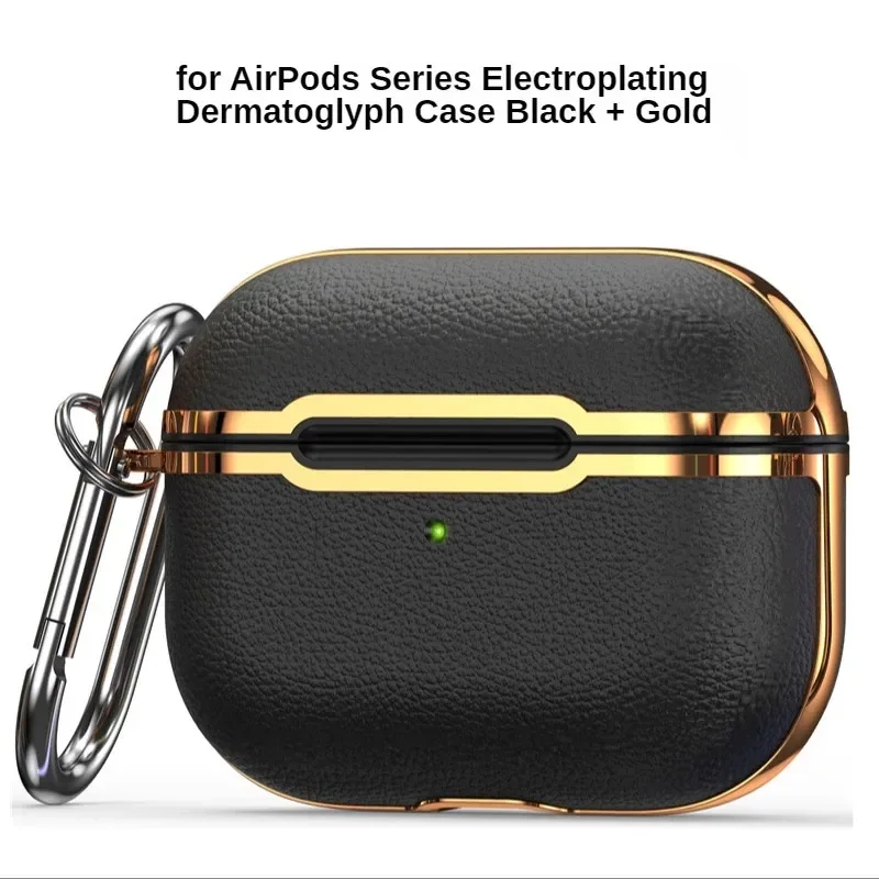 for Airpods Pro Case. Electroplating Leather Grain 3rd Generation Protective Shell for Airpods 3 2 1 Earphone Cover, New