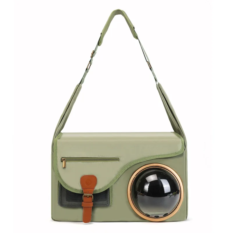 Large Capacity Messenger Style Pet Cat Carrier Breathable Transparent Space Capsule Portable Shoulder Travel Bag for Small Pets