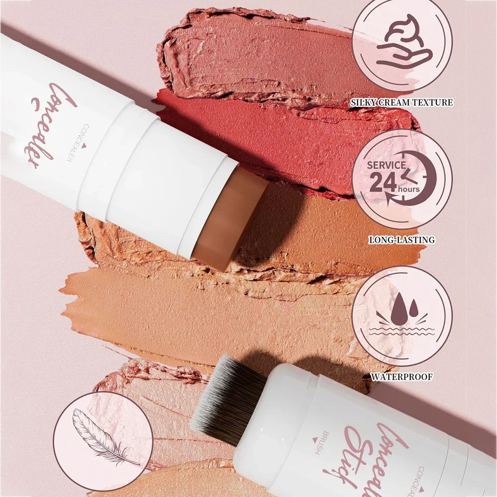 Hellokiss Double Head Multifunctional Highlight Blush Stick 3D Face Brightening Bronze Grooming Stick for Makeup