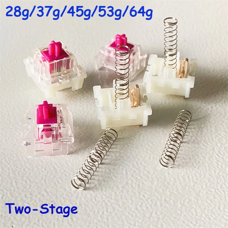 28g 37g Two-Stage Mx Switch Spring 100Pcs Gamer Mechanical Keyboard Axis Linear Tactile Lengthen Repair Switches Spring Customiz