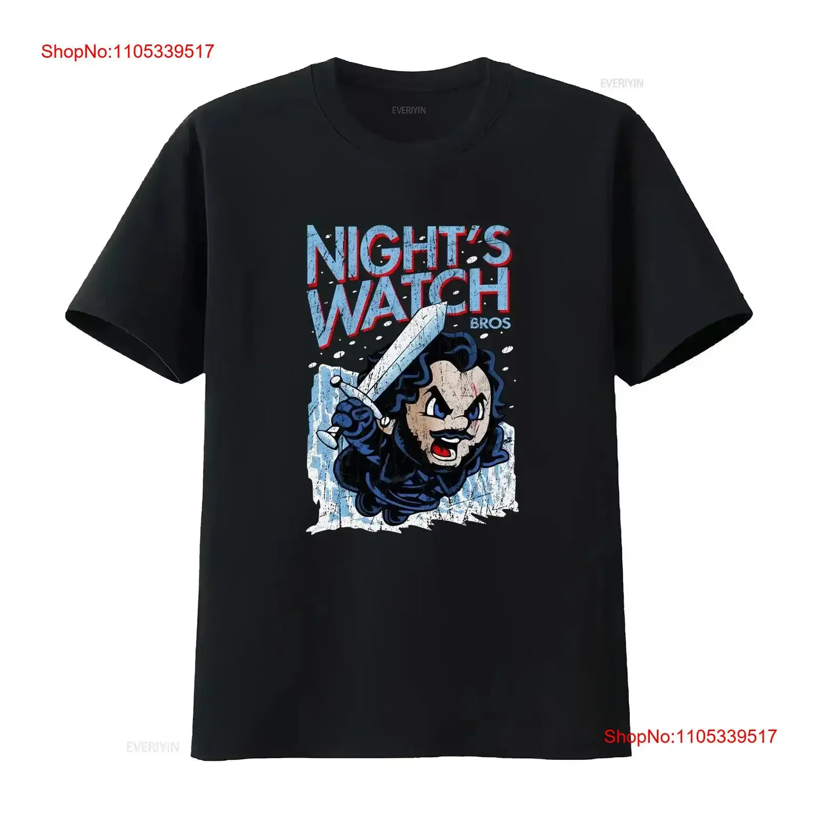 Camiseta de mujer Night's Bros, estilo vintage lavado, transpirable, con estampado de Jon de la Murala, espada de nieve y Tronos de Hielo, ideal para fans de Juego de Tronos, estilo streetwear.