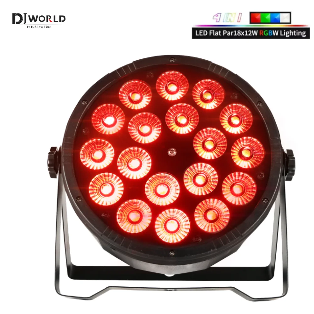 

LED Flat Par 18x12W RGBW 4in1DMX512 Professional Stage Light DJ Equipment for Disco Bar Home Party Concert