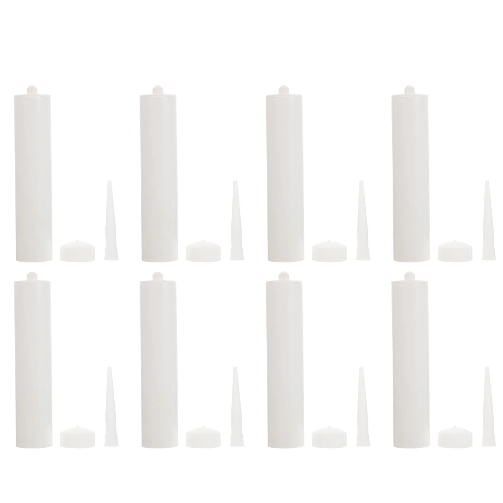 

8 set 300ml White Glass Glue Empty Tubes Refillable Caulk Dispenser Sealant Container Bathroom Kitchen Tiles Seam Filling Tool