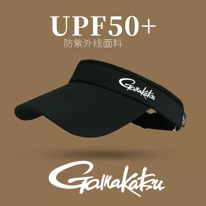 2024 New Gamakatsu Fishing Hat for Men Summer Sunscreen  UPF50+ Empty Top Peaked Hat for Outdoor Cycling Sports Baseball Hat