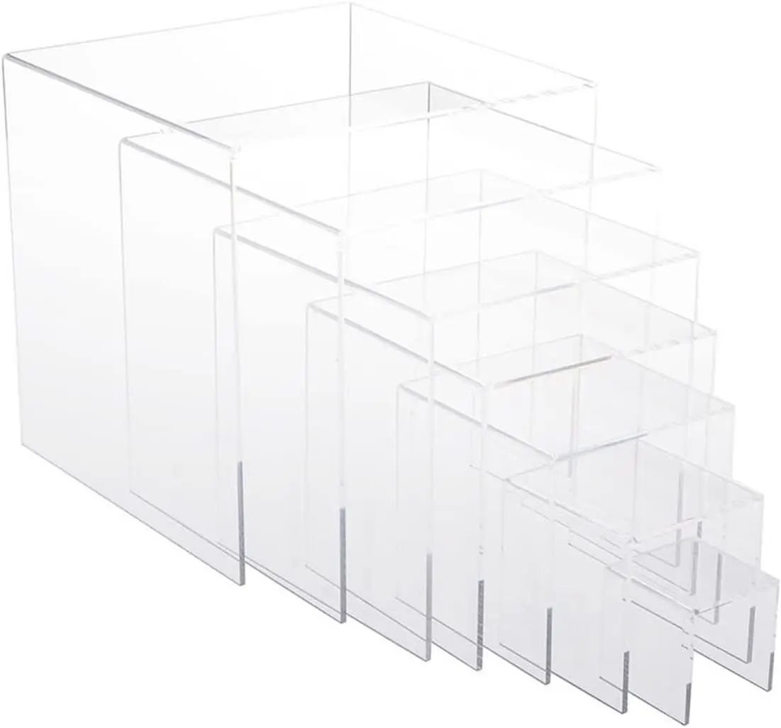 

15 Size U Shape Clear Acrylic Display Riser Stand Showcase for Amiibo Funko Pop Figures, Dessert, Jewelry,Doll Display