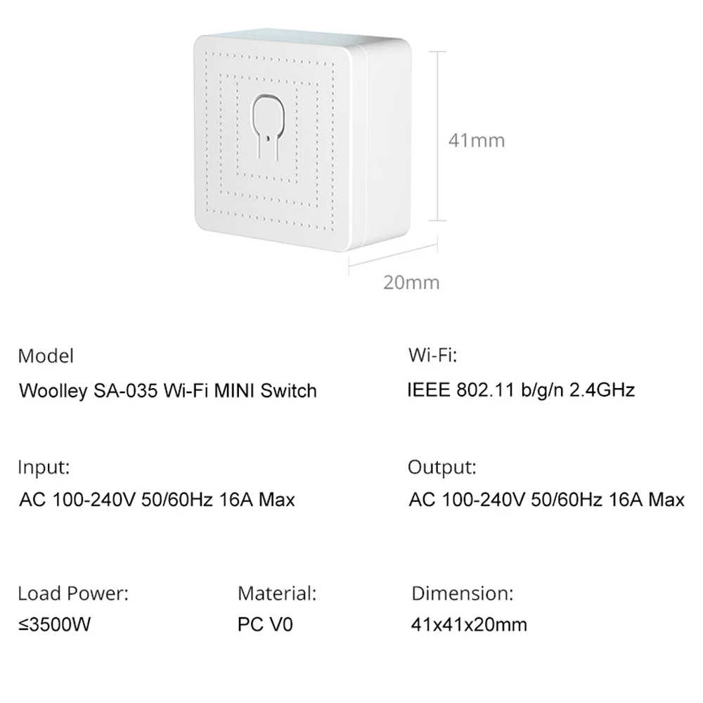 

16A Mini Smart Wifi DIY Switch Supports 2 Way Automation Module Works with Smart Life Alexa Google Home ewelink.shop App