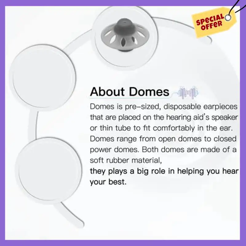 

-A96Z Hearing Aid Domes For Phonak Marvel & Paradise RIC BTE Models SDS 4.0 Large Open Dome 10Mm 60 Pcs Pack,Large