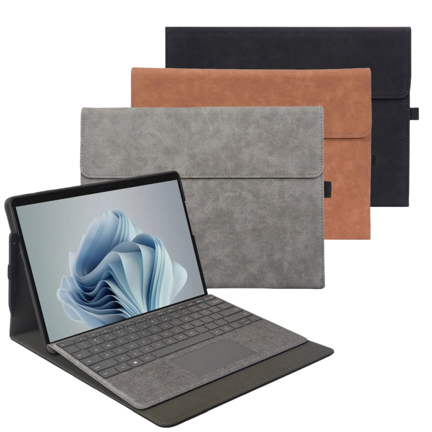 

Case for Microsoft Surface Pro 12 inch 2025 Portfolio Case Multiple Angle Stand Tpu Shell Compatible with Type Cover Keyboard
