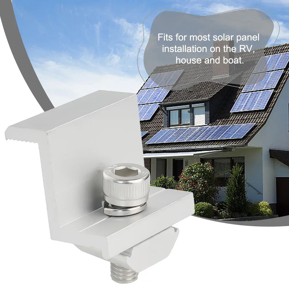 1/4/12 stücke Solar End Clamp Aluminium Einstellbare Solar Panel Halterung Clamp Breite Photovoltaik Unterstützung Für Solar Panel System 30-35mm