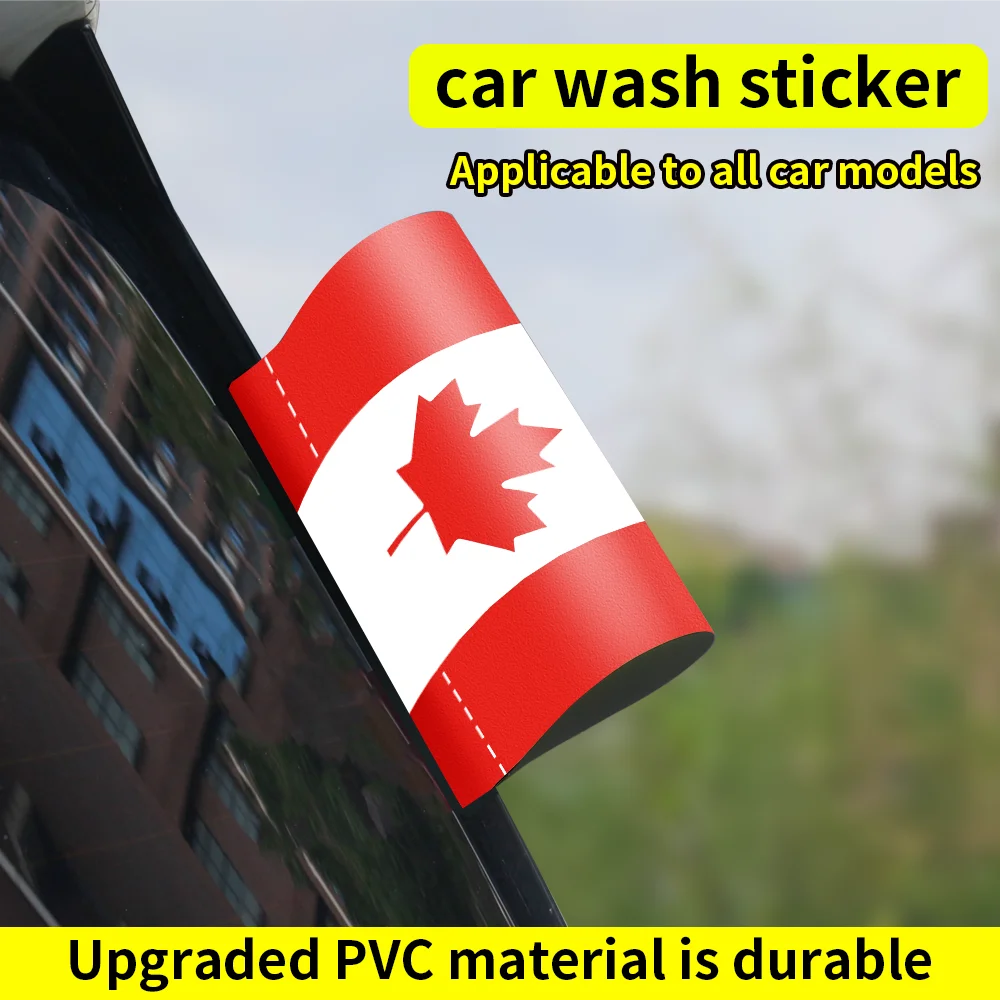 Canada Flag Logo Stickers Car Window Trunk Label Wash Label Sticker Decal Waterproof Sunscreen Decor Sticker Auto Accessories