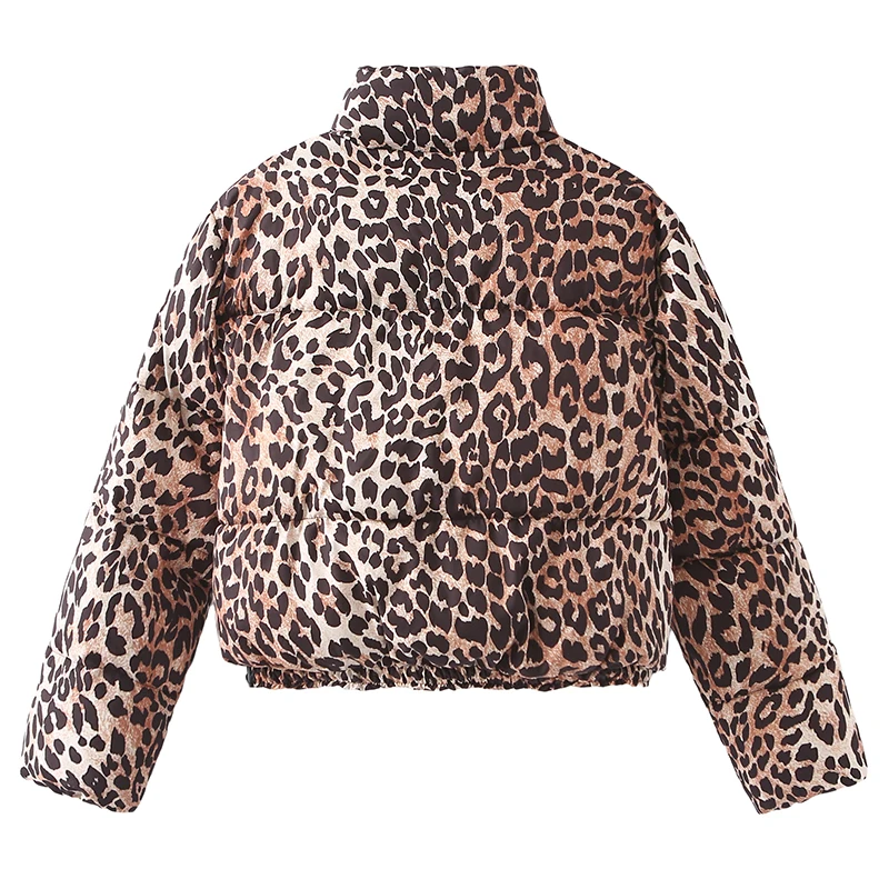Women\'s Winter Vintage Leopard Print Cotton Jackets Coat Fashion Long Sleeve Parkas Female Outerwears Tops New in Coats Clothes