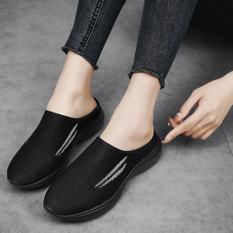 Scarpe Casual da donna Slip on muli e zoccoli per scarpe da donna con apertura posteriore leggera pantofole traspiranti Comfort scivoli con punta