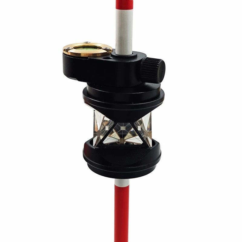 Splitterbeschichtetes 360-Grad-Prisma, brandneues Miniprisma mit Blase + 4 Stück 30 cm Stange (Durchmesser 9 mm) für Topcon Total Survey Station