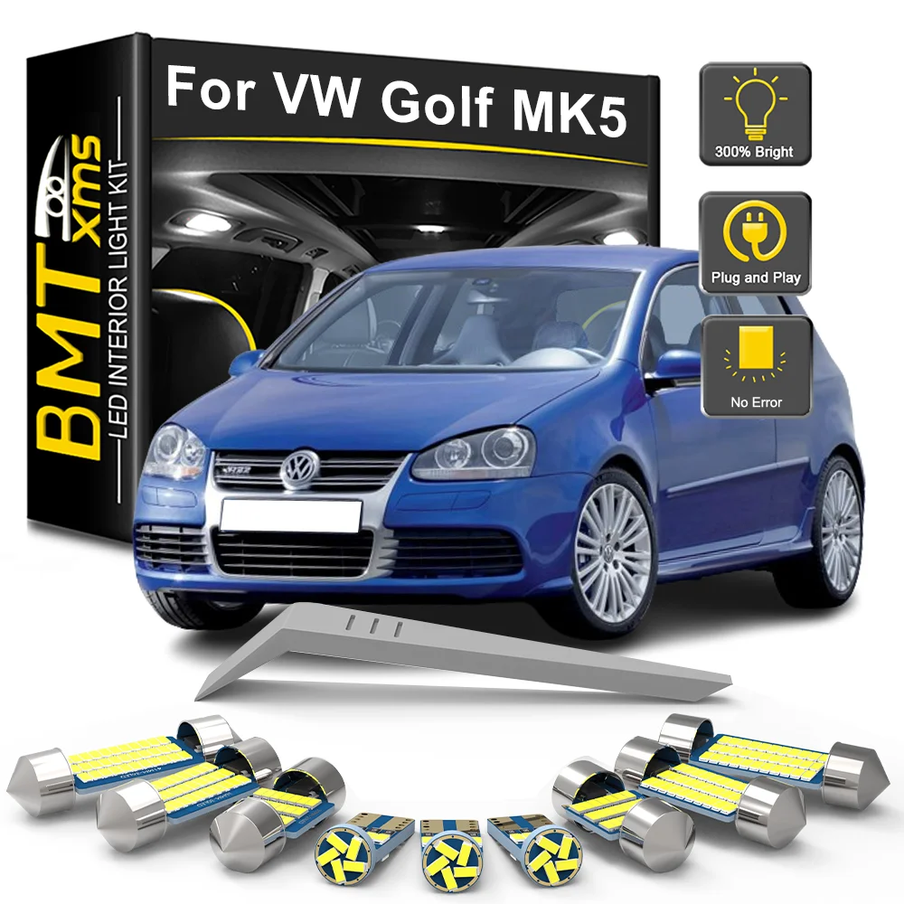 

BMTxms 6/10/14 шт. комплект светодиодных ламп внутреннего освещения Canbus для VW Volkswagen Golf MK5 5 V GTI 2006 2007 2008 2009, автомобильные светодиодные аксессуары