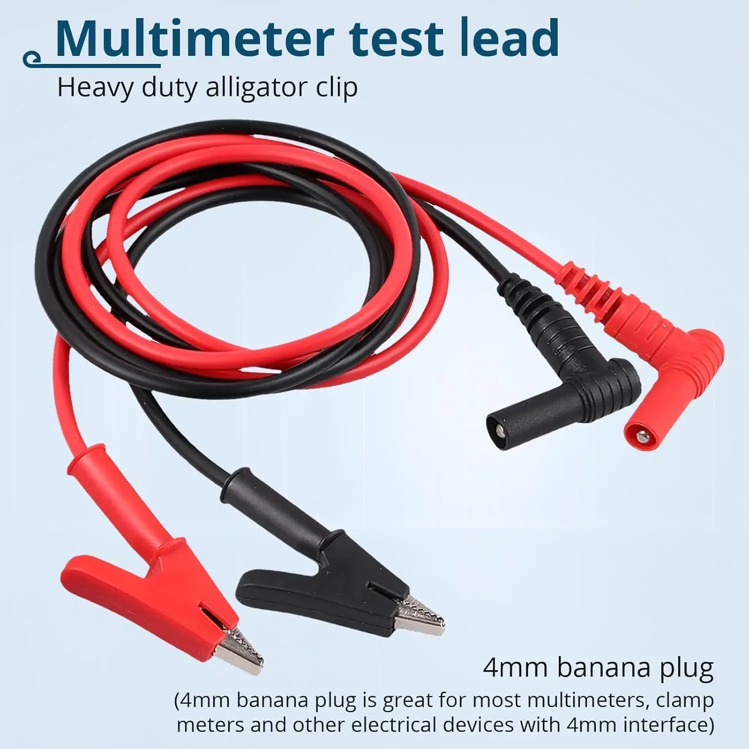 Alligator Clips To Banana Plug Test Cable Lead Connector Dual Probe Crocodile Clip Electrical Test Lead for Multimeter Testing