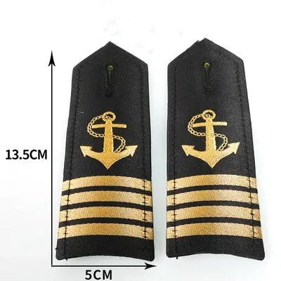 선박 선원 선장 유니폼 자수 휘장 계급 엠블럼 어깨 패치 미국 선장 장교 빈티지 배지