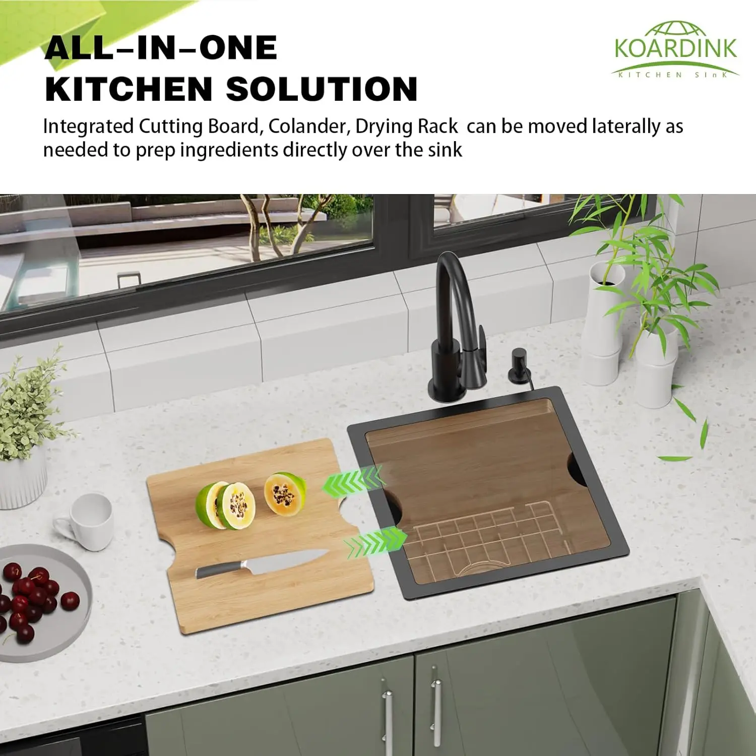 

Black Kitchen Sink Workstation, 15x17 In Stainless Steel Undermount Modern Small Single Bowl Drop In Kitchen And Bar Sink,New