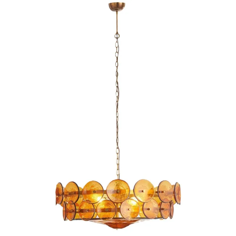

Medieval French design glass living room light simple bedroom chandelier