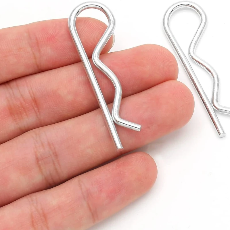 30 Pcs Cotter Pins Spring FastenerAssortment Kit for Hitch Pin Lock einfach zu installieren Metall verzinkt R-Typ Splinte view 6
