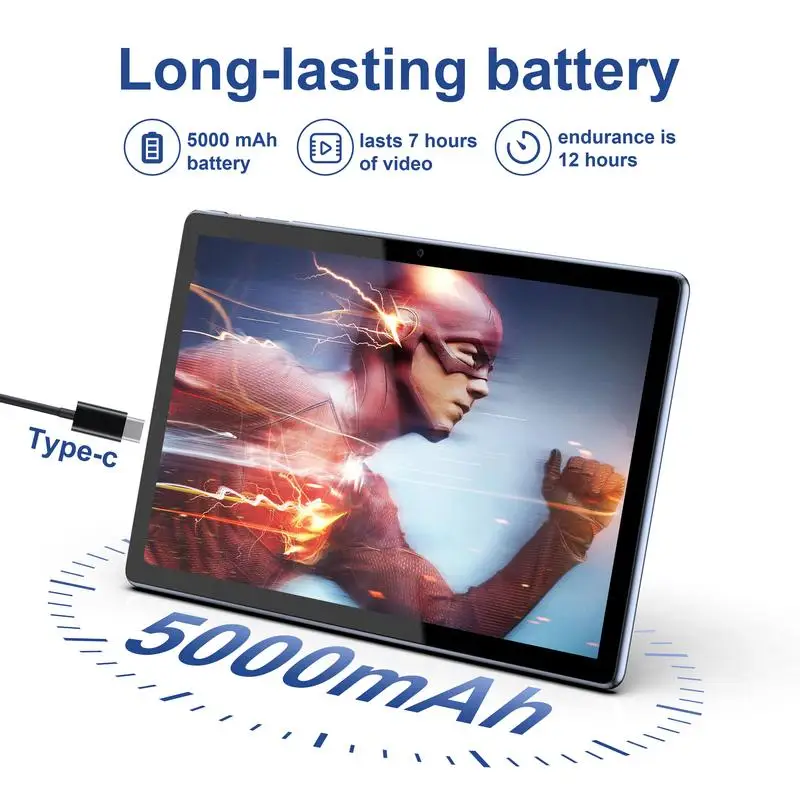 10.1" Android 11 Tablet – 4GB RAM, 64GB, Dual SIM, 1280x800 IPS, 2MP+5MP Cam, 5000mAh Battery Support YouTube pc   Tablet