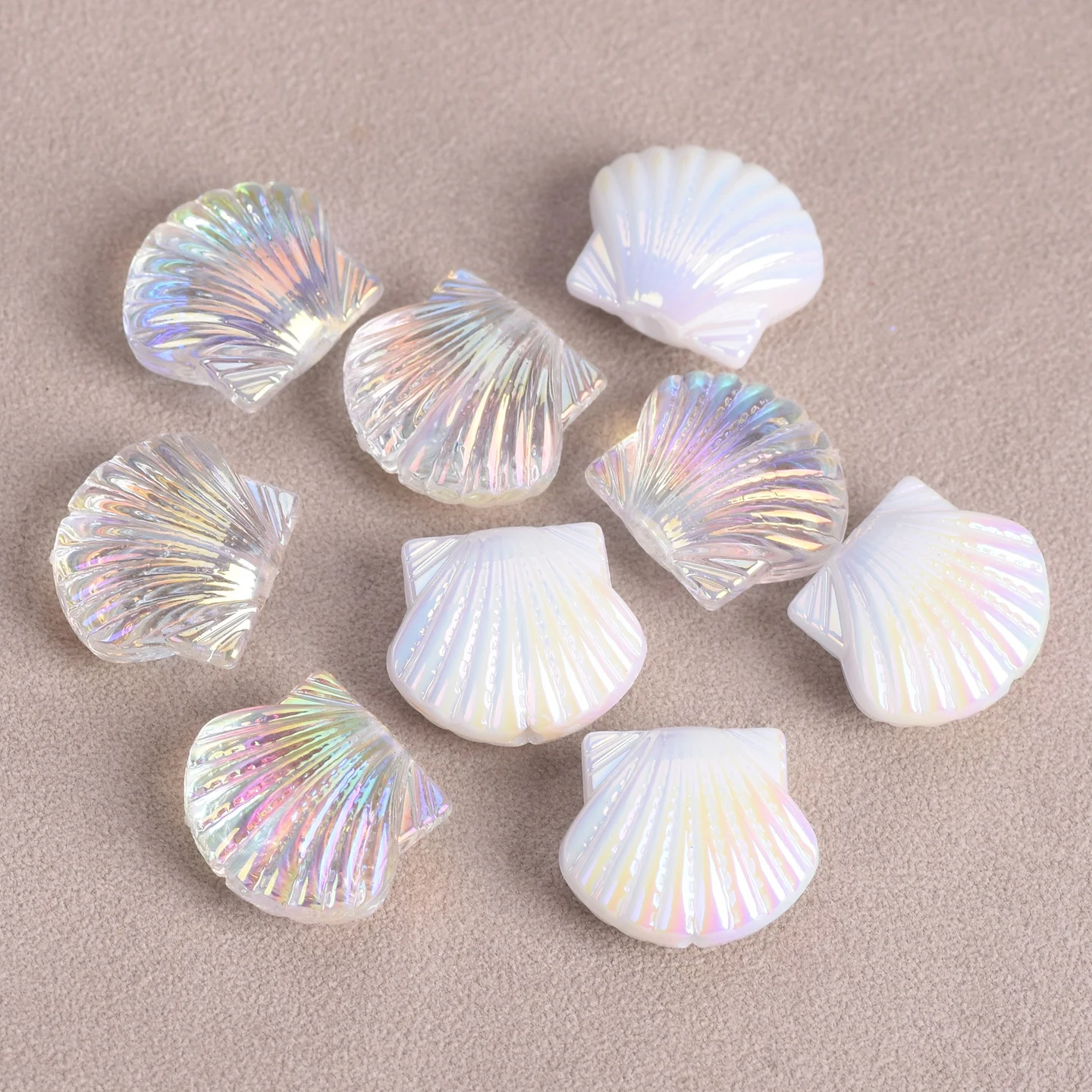 

10pcs Glossy Scallop Shape 16x14mm Acrylic Plastic Loose Beads For Jewelry Making DIY Earring Findings Beading Supplies