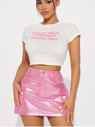 This Is what Perfect Looks like Baby T-Shirt Crop Tee Top Short Shirt Women's Y2K Summer Cotton Streetwear