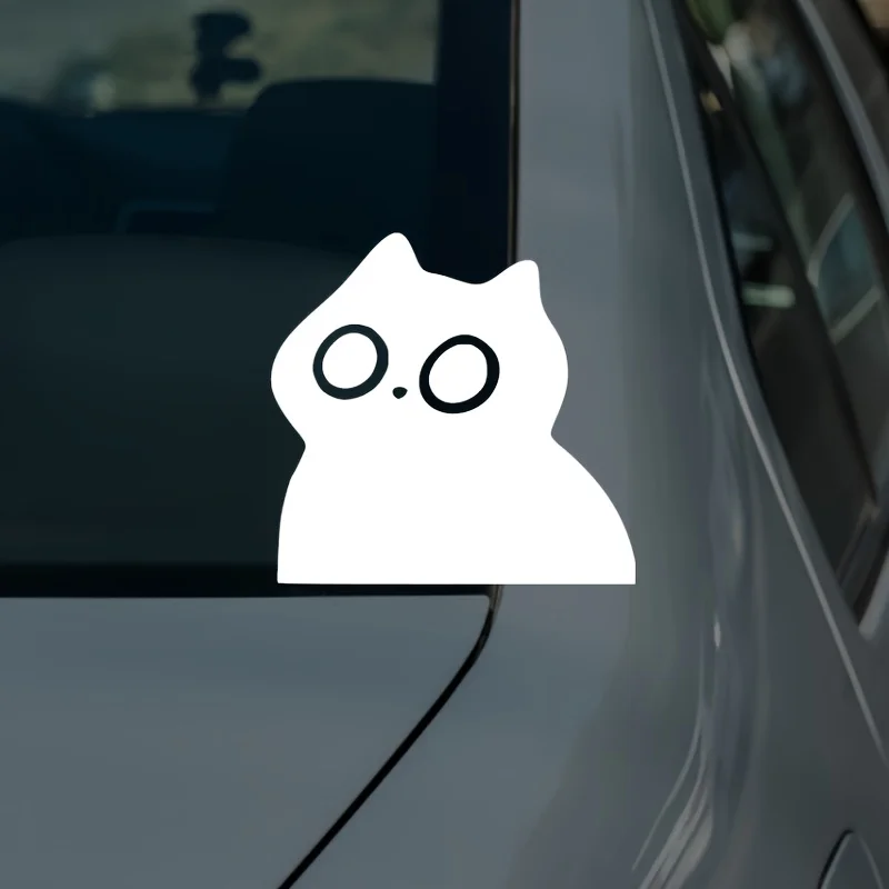 

1Pc 2D Cute Black Cat Waterproof Fade-Resistant Vinyl Sticker for Motorcycle Helmet Car Decor