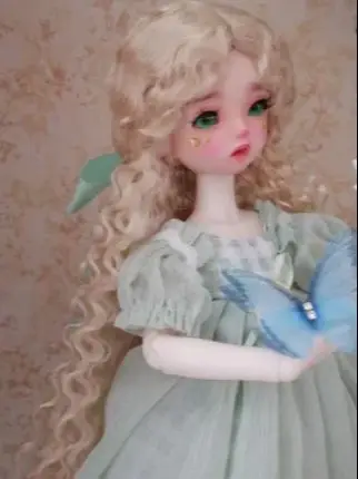 

JD802 1/6 1/4 1/3 Long Curly With Bow BJD Wig Suit Size 6-7inch to 9-10inch Doll Hair Pretty YOSD MSD SD Blythe Accessoreis