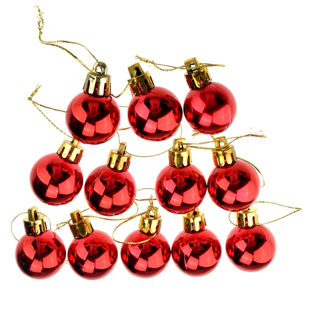 3 Cm PVC Christmas Decorations Tree Party Decorative Balls Seasonal 3cm Shining Baubles Round