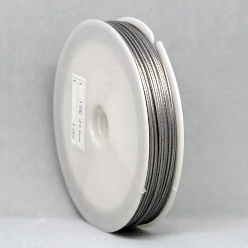 

1 Roll Beading Wire Stainless Steel For Charm Necklaces Silver Tone Jewelry DIY Finding 0.8mm Dia.