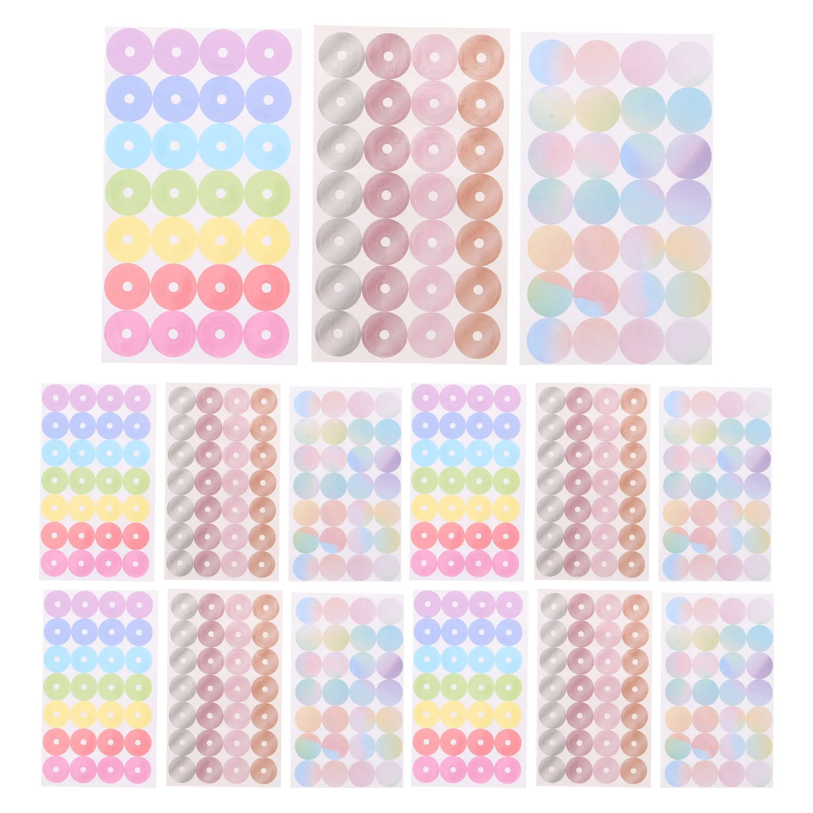 

24 Sheets Hole Reinforcement Decals 68x11.6mm Self Adhesive Circles for Loose Leaf Paper Student Assignments Office File