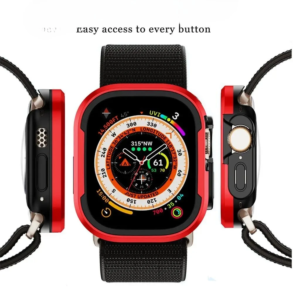 Boîtier en métal pour montre Ultra 2 49mm, accessoires pare-chocs trempé série iwatch 9 8 7 6 se 45mm 41mm 44 40
