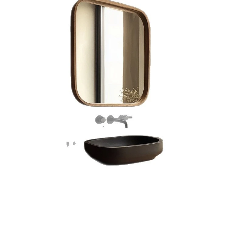 

Bathroom cabinet combination retro washbasin integrated solid wood original ecological B & B hotel hand washing