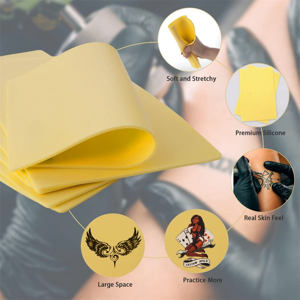 Tattoo Practice Skin 20x30x0.3cmthick Silicone Fake Skin Blank Double Sides Soft Skin Tattooing Microblading Practice Paper